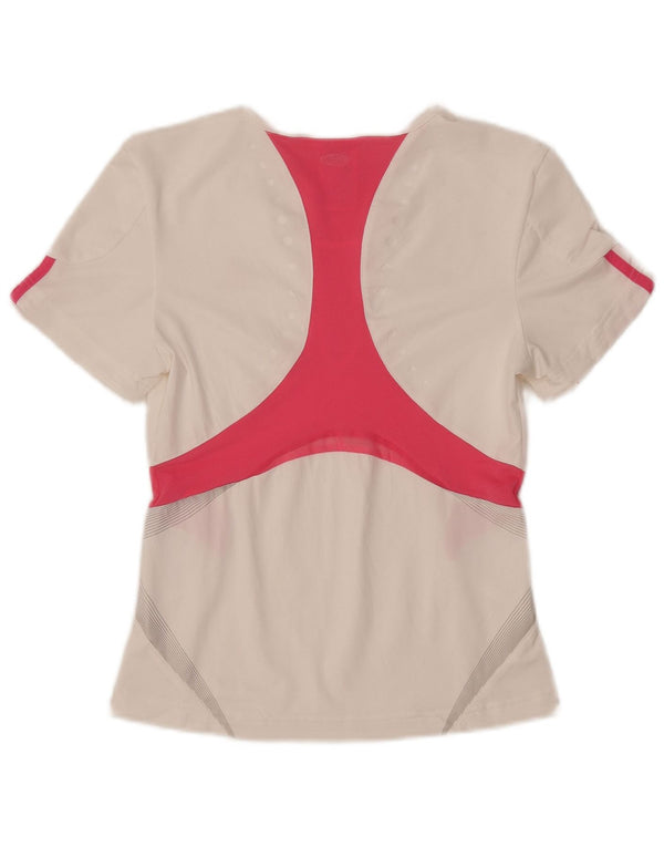 T-shirt Adidas Clima 365 da donna Top UK 12 Medium White Colourblock