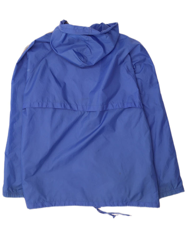 Giacca antipioggia con cappuccio grafico da uomo Champion UK 40 Large Blu Colourblock Nylon