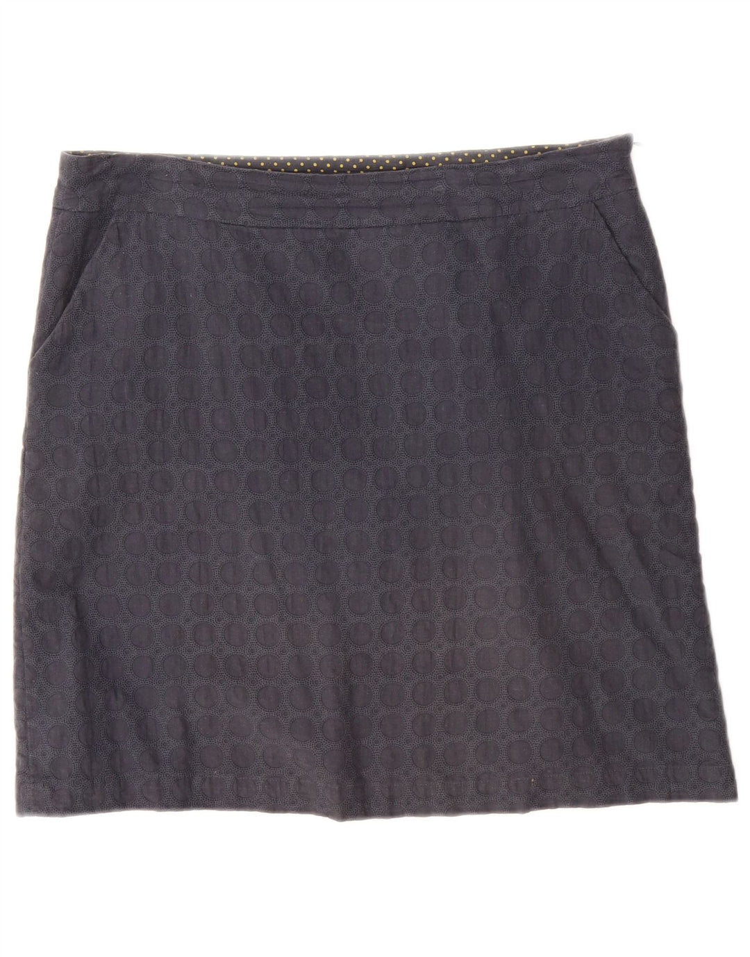 WHITE STUFF Womens Mini Skirt UK 14 Large W36  Navy Blue Geometric Cotton