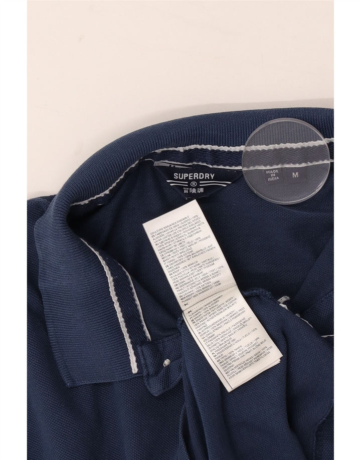 Polo da uomo Superdry in cotone blu navy medio