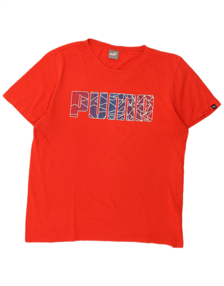 T-shirt grafica da uomo Puma XL rossa in cotone