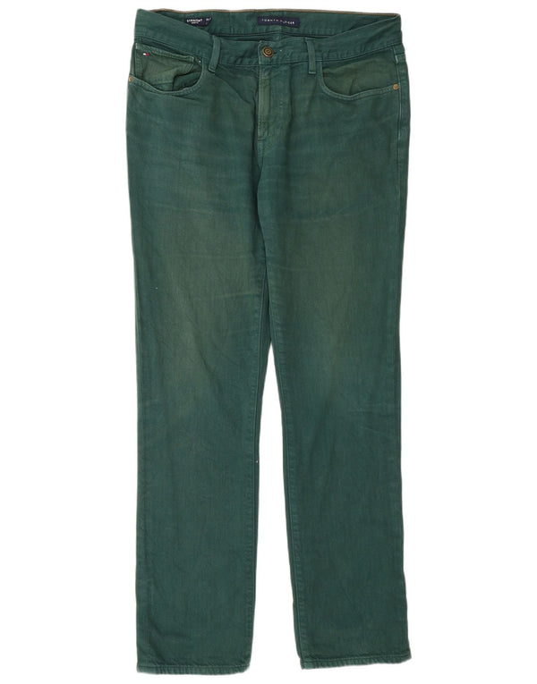 Tommy Hilfiger Uomo Droite Jeans dritti W33 L32 Cotone verde