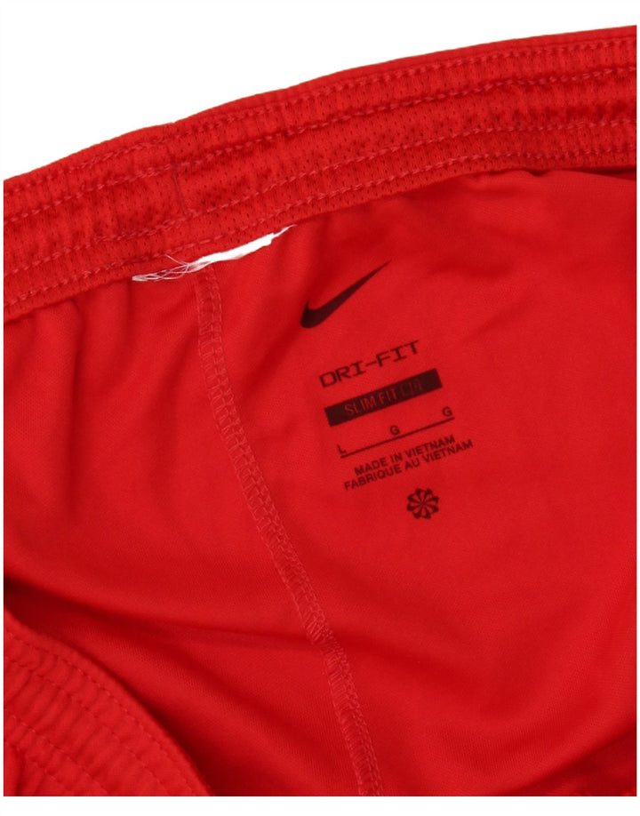 NIKE Pantaloncini sportivi da uomo Dri Fit Slim Fit Large Red Colourblock
