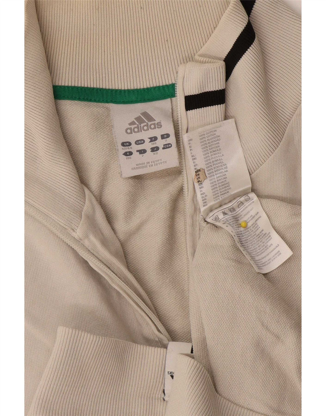 Giacca da tuta da uomo Adidas UK 42/44 grande cotone bianco