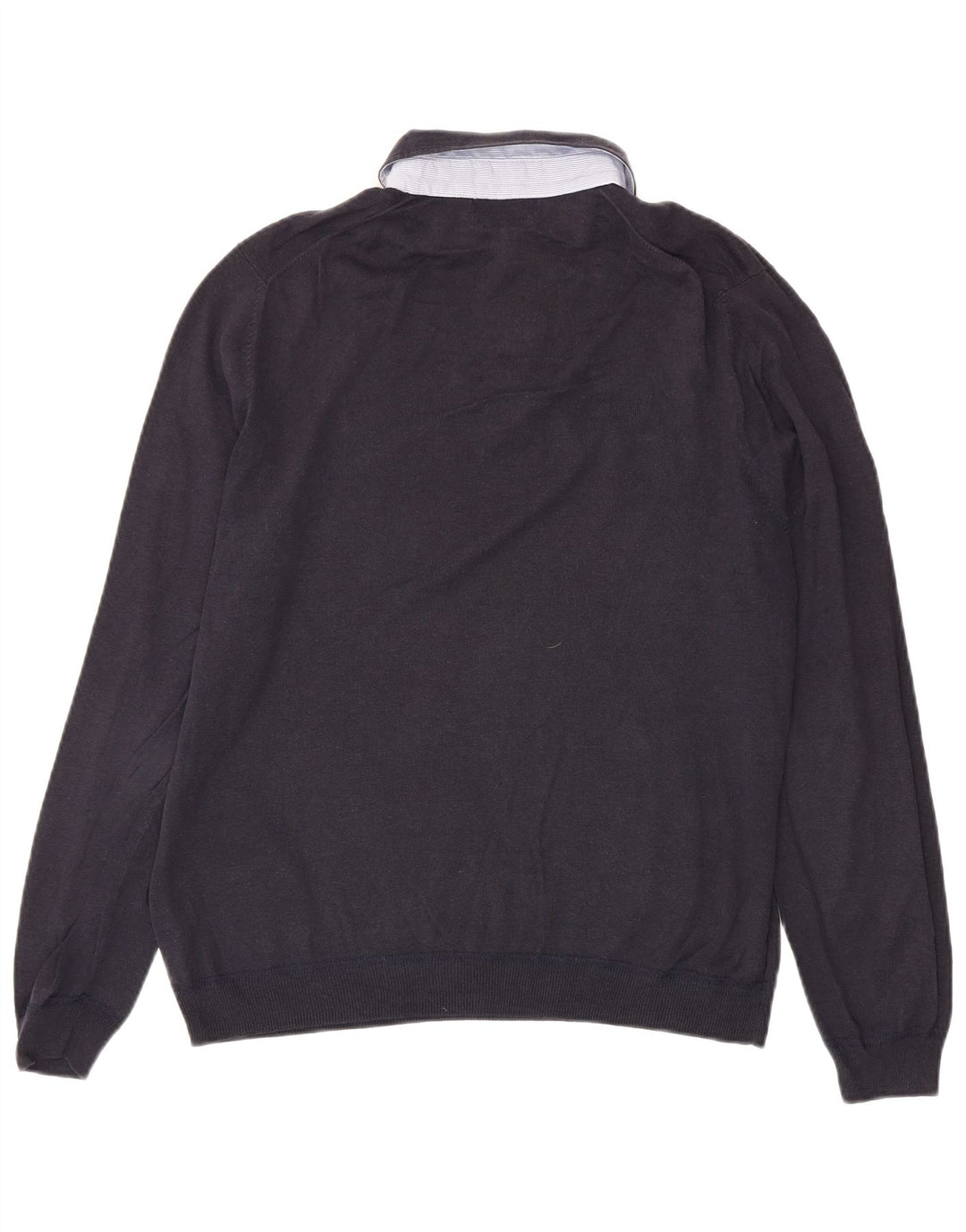 Massimo Dutti Maglione da uomo con collo alto in lino grande blu navy