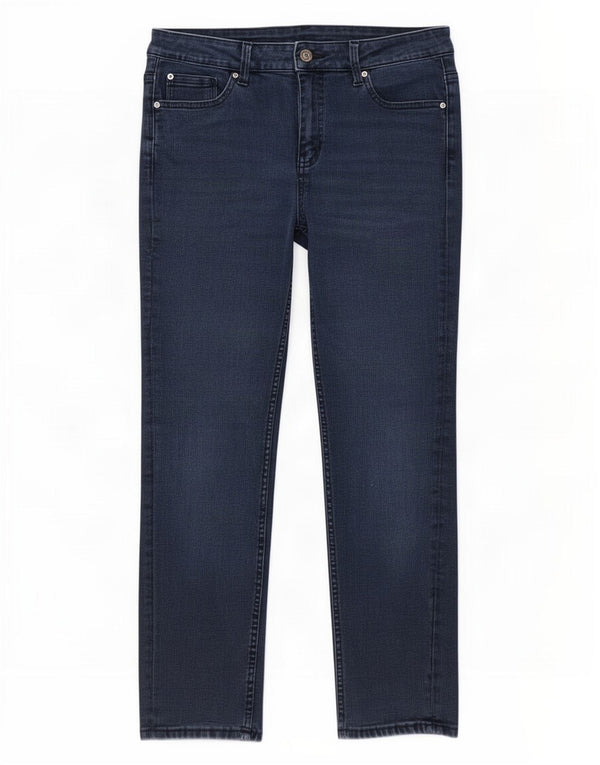 Marks & Spencer Womens Cropped Jeans UK 14 Large W30 L25 Navy Blue Cotton