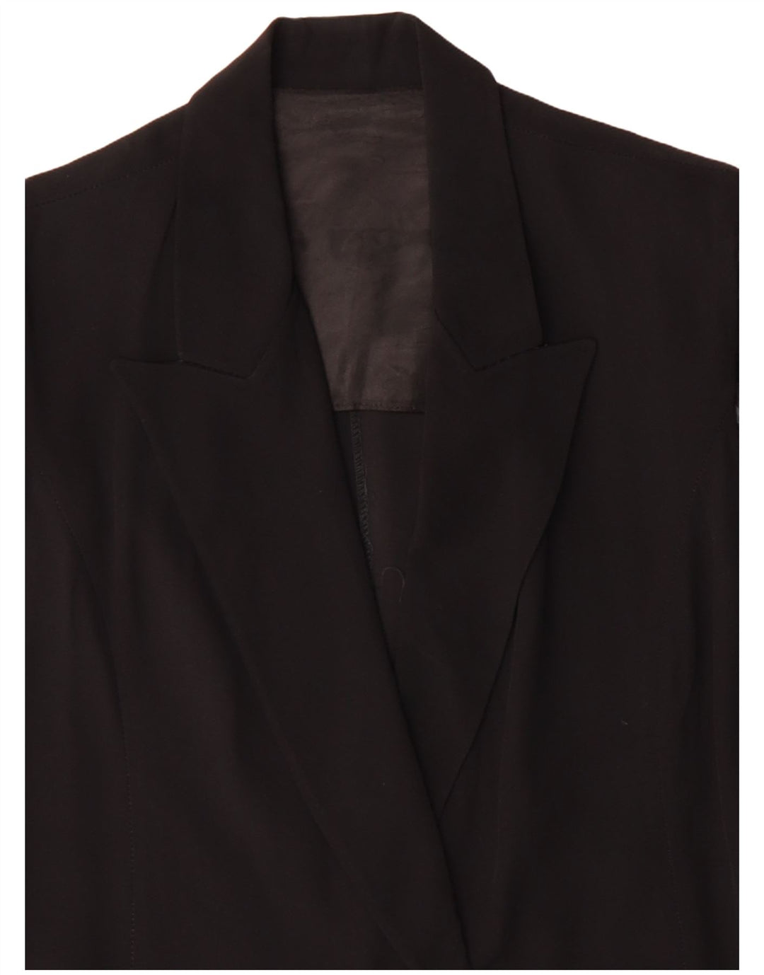 Giacca blazer vintage da donna a maniche corte a 1 bottone IT 48 XL acetato nero