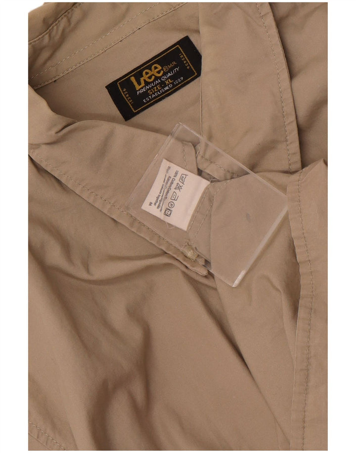 Camicia da uomo Lee XL in cotone beige