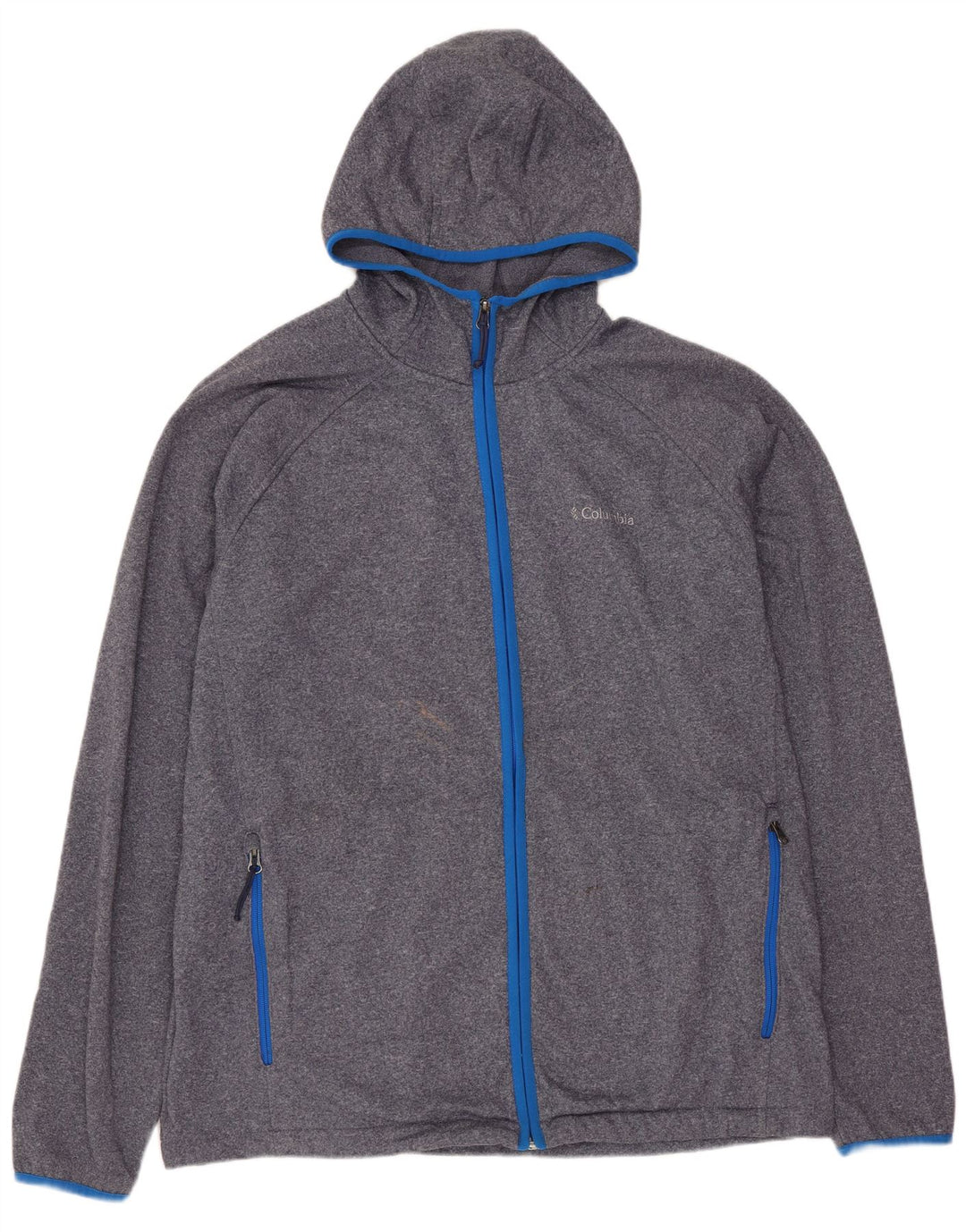 Maglione con cappuccio e zip da uomo COLUMBIA XL poliestere screziato blu navy