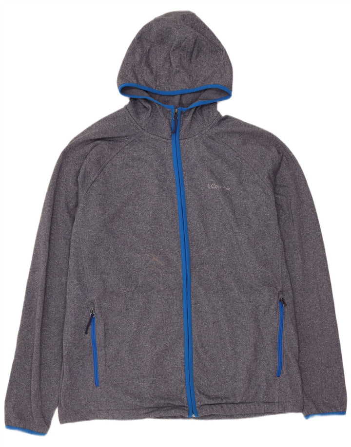 Maglione con cappuccio e zip da uomo COLUMBIA XL poliestere screziato blu navy