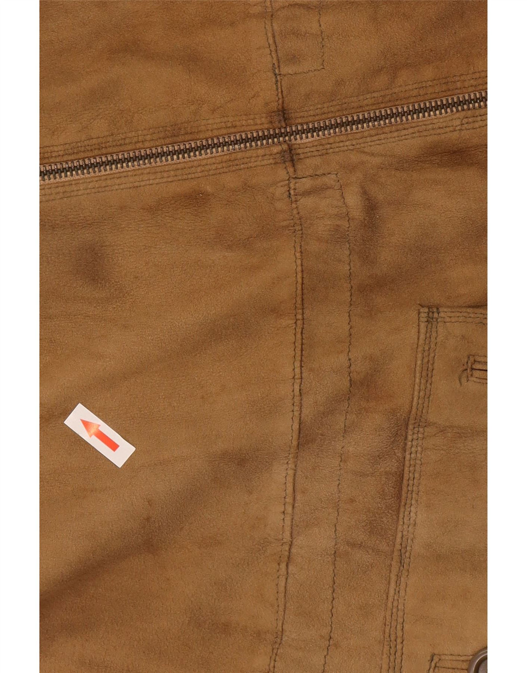Soprabito vintage in pelle scamosciata da donna UK 8 piccolo beige