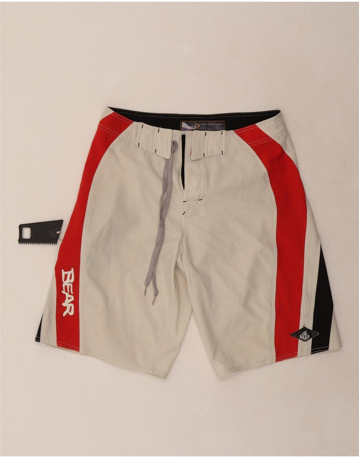 Pantaloncini casual grafici da uomo Bear W32 Poliestere color block bianco medio