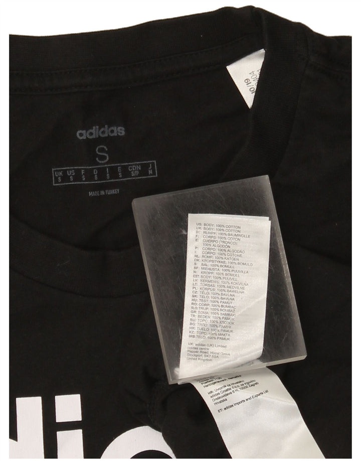 T-shirt grafica da uomo Adidas Top piccola in cotone nero
