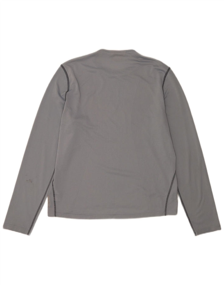 Top Adidas Climacool da uomo a maniche lunghe in poliestere grigio medio