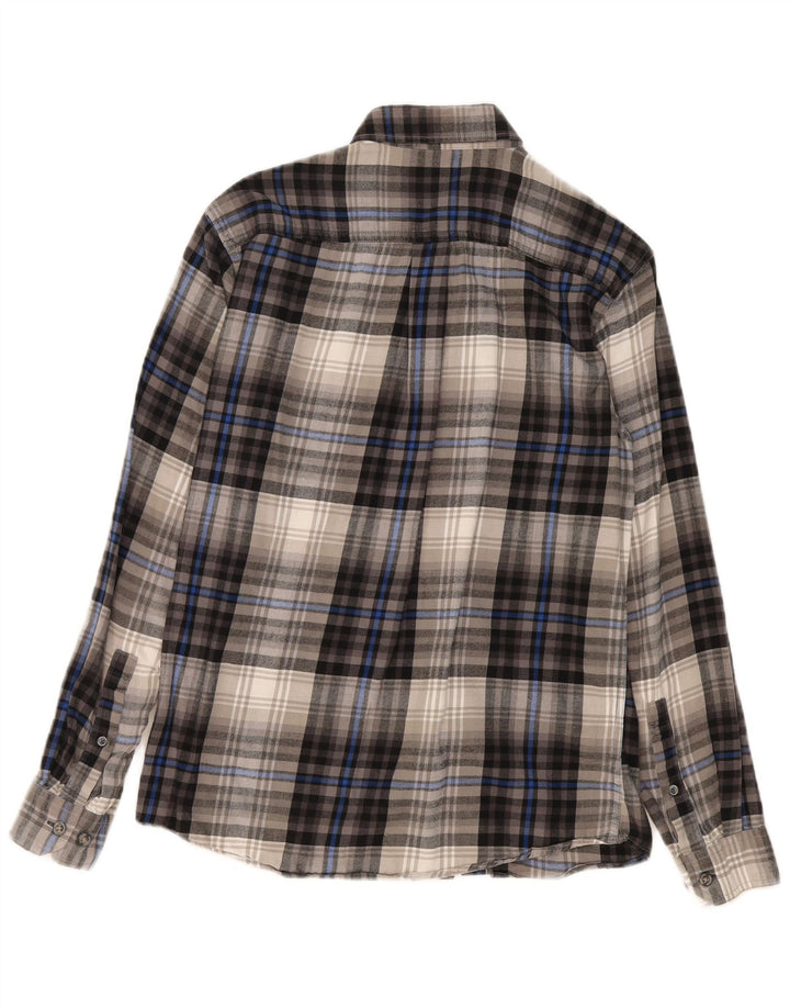 Eddie Bauer Camicia da uomo in flanella dal taglio classico, piccolo cotone a quadri grigi