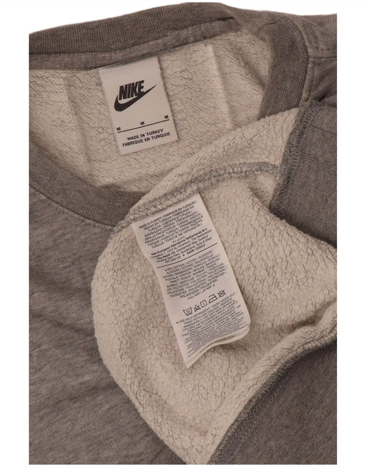 NIKE Mens Graphic Sweatshirt Jumper Medium Grey Cotton