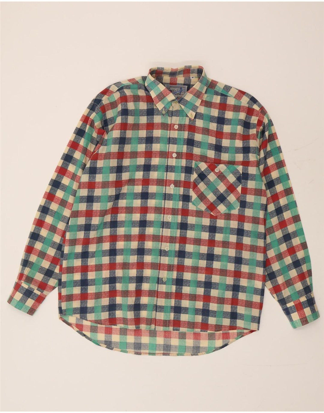 Camicia vintage da uomo a quadri multicolore medio