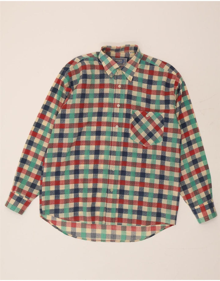 Camicia vintage da uomo a quadri multicolore medio