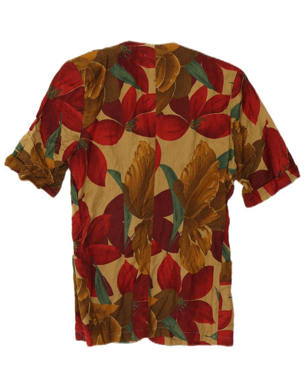 Giacca blazer vintage da donna a maniche corte UK 12 Tropico medio multicolore