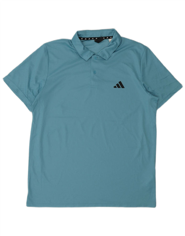Polo Adidas Aeroready da uomo in poliestere blu medio
