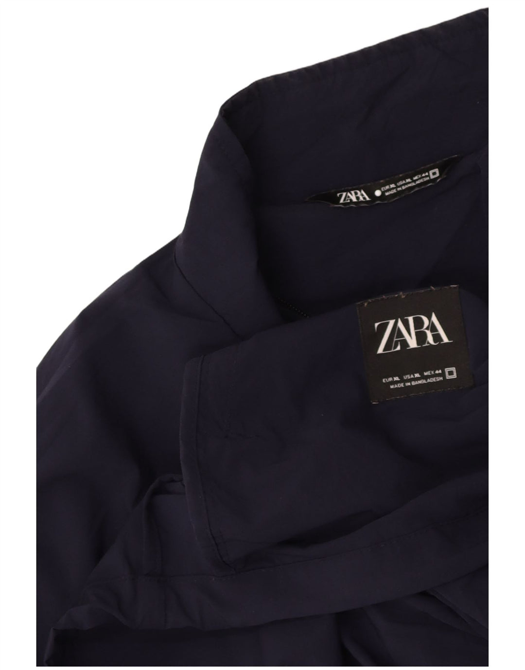 ZARA Mens Bomber Jacket UK 42 XL Navy Blue