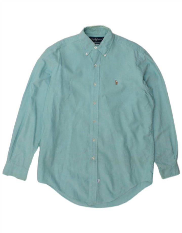Camicia da uomo Ralph Lauren taglia 15 1/2 cotone turchese medio