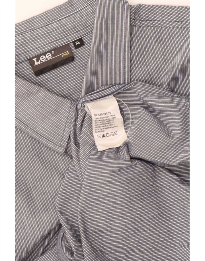 Camicia da uomo Lee XL in cotone gessato grigio