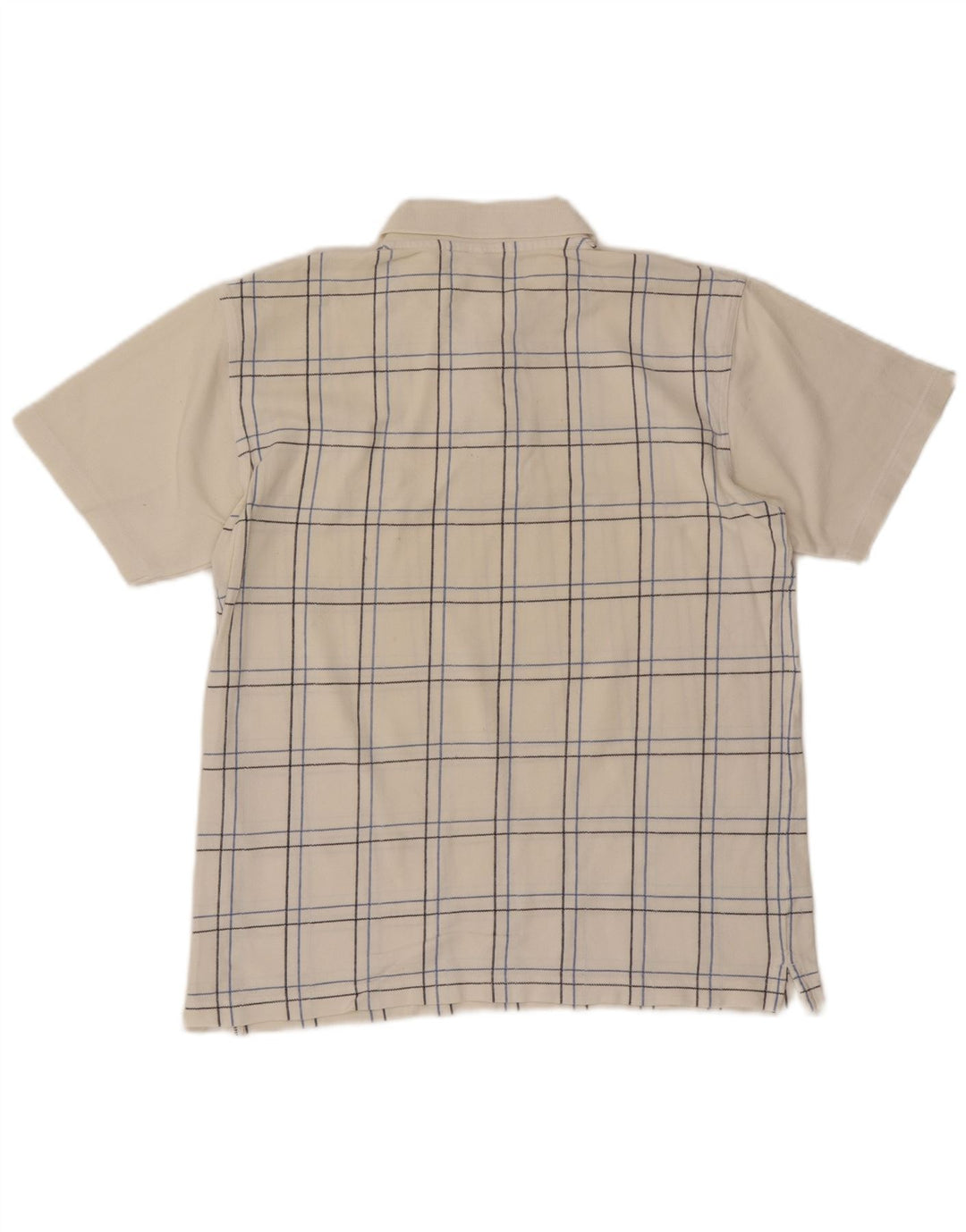 Polo da uomo Ellesse in cotone a quadri bianchi medi