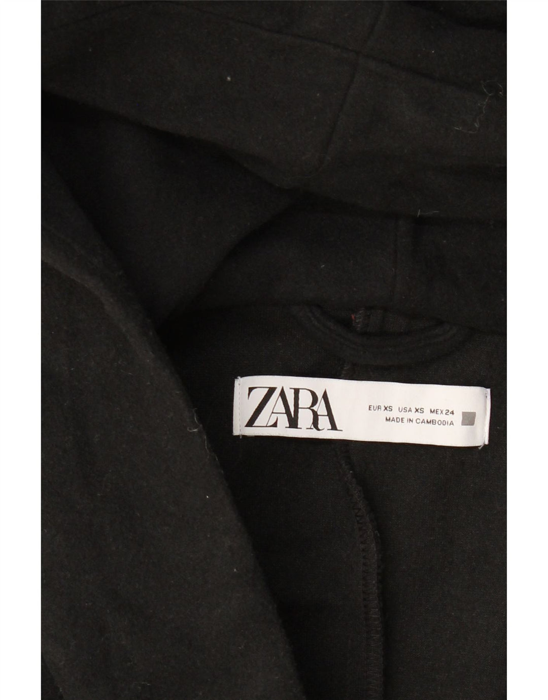 Soprabito oversize con cappuccio da donna ZARA UK 6 XS nero