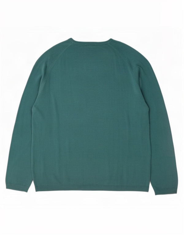 Maglione maglione con scollo a V da uomo Marks & Spencer XL verde acrilico