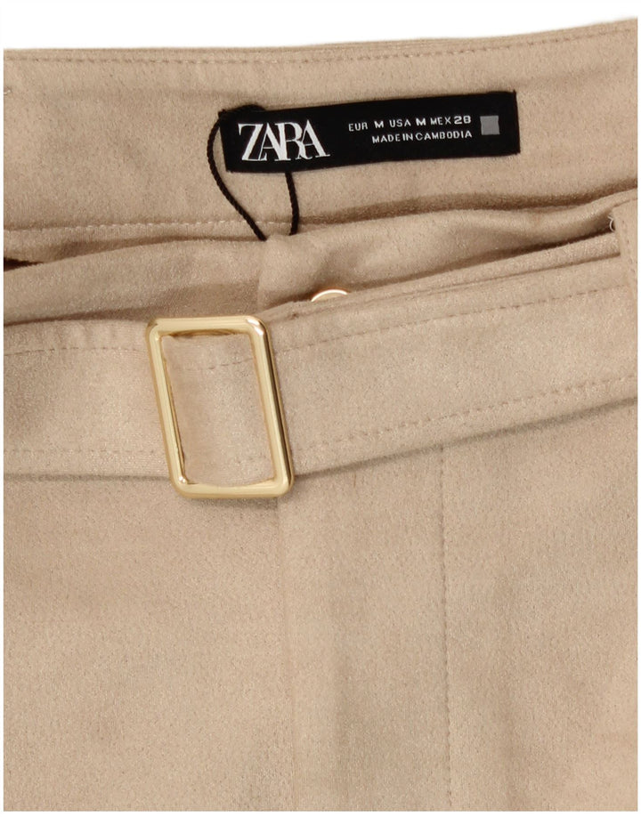 Minigonna da donna Zara media W28 poliestere beige