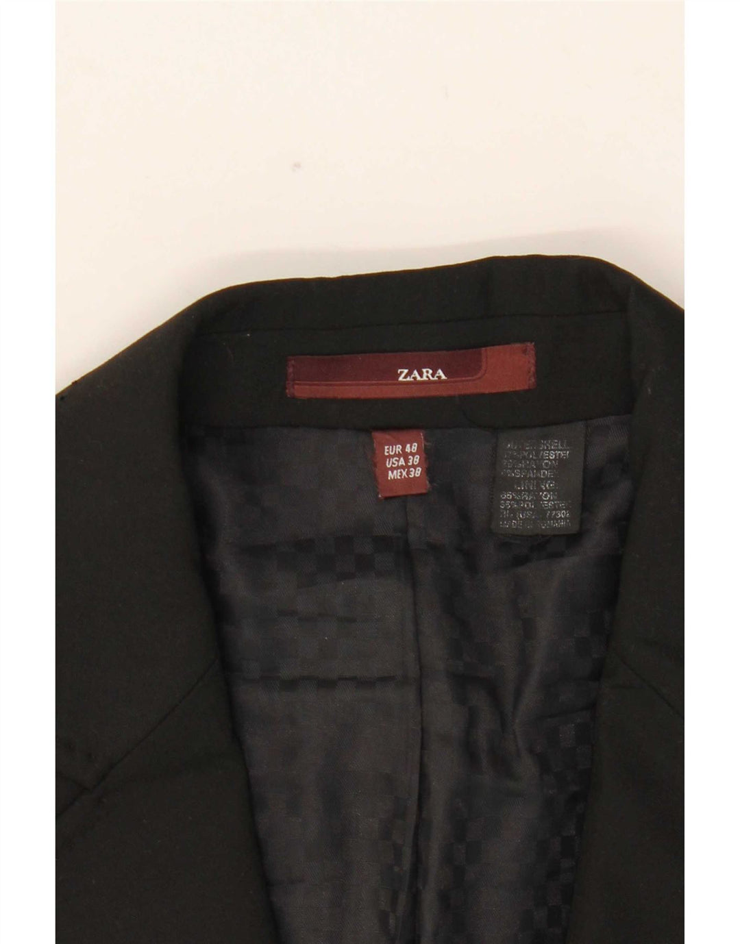 Giacca blazer a 3 bottoni da uomo Zara EU 48 poliestere nero medio