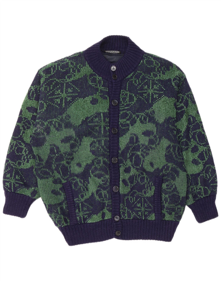 Maglione cardigan da uomo Marzia 2XL Blu navy geometrico