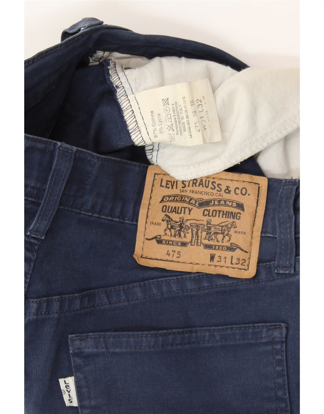 Jeans dritti da donna LEVI'S W31 L27 cotone blu navy