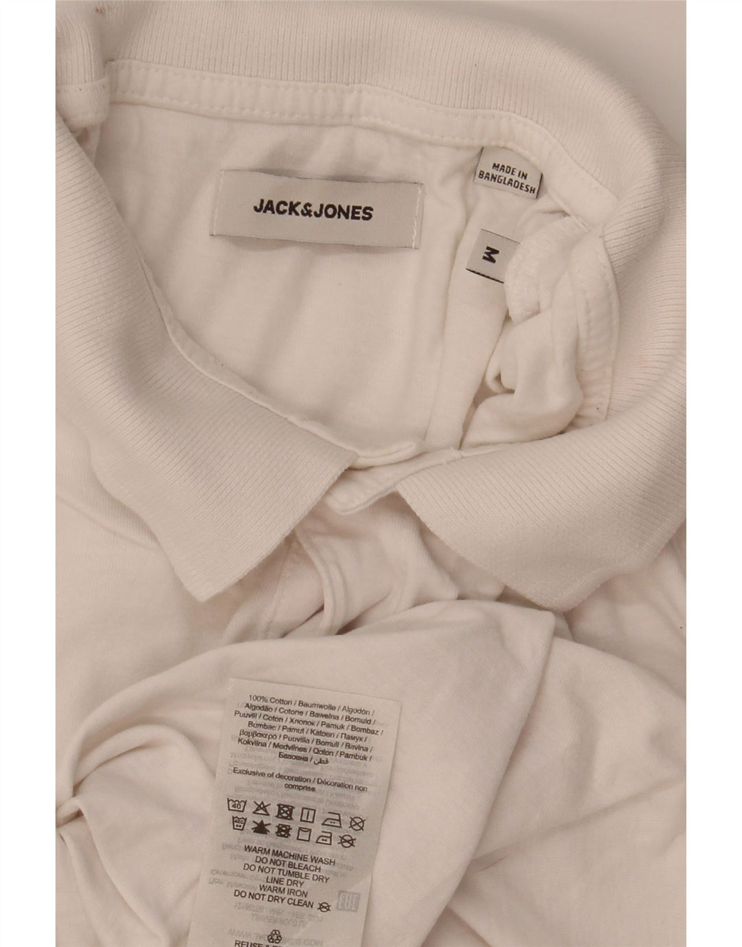 JACK & JONES Polo grafica da uomo a maniche lunghe color block bianco medio
