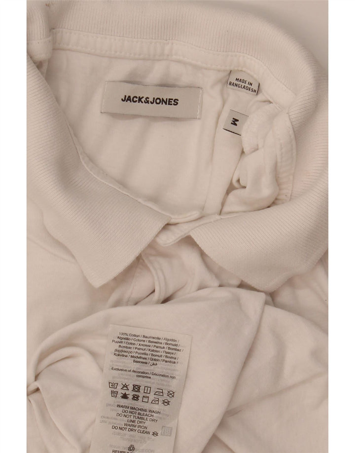 JACK & JONES Polo grafica da uomo a maniche lunghe color block bianco medio