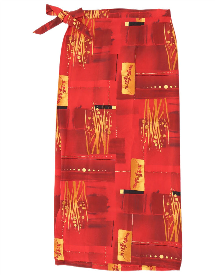 Gonna a portafoglio vintage da donna con motivo astratto W30 piccola marrone