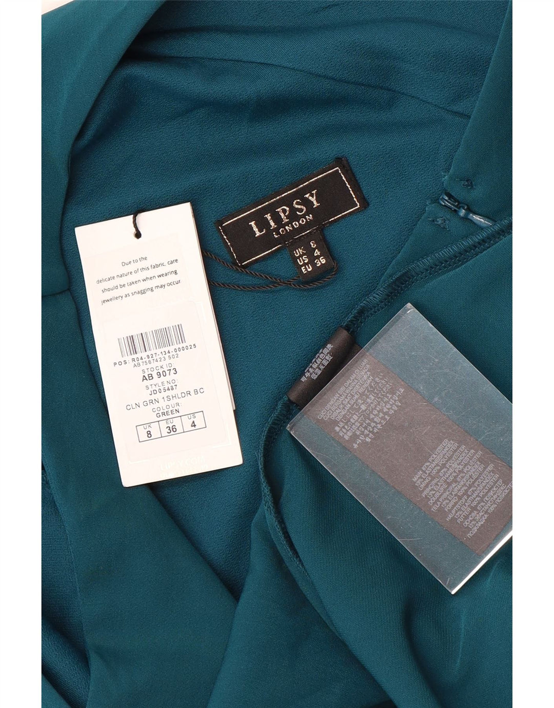 Abito monospalla da donna Lipsy UK 8 piccolo poliestere verde
