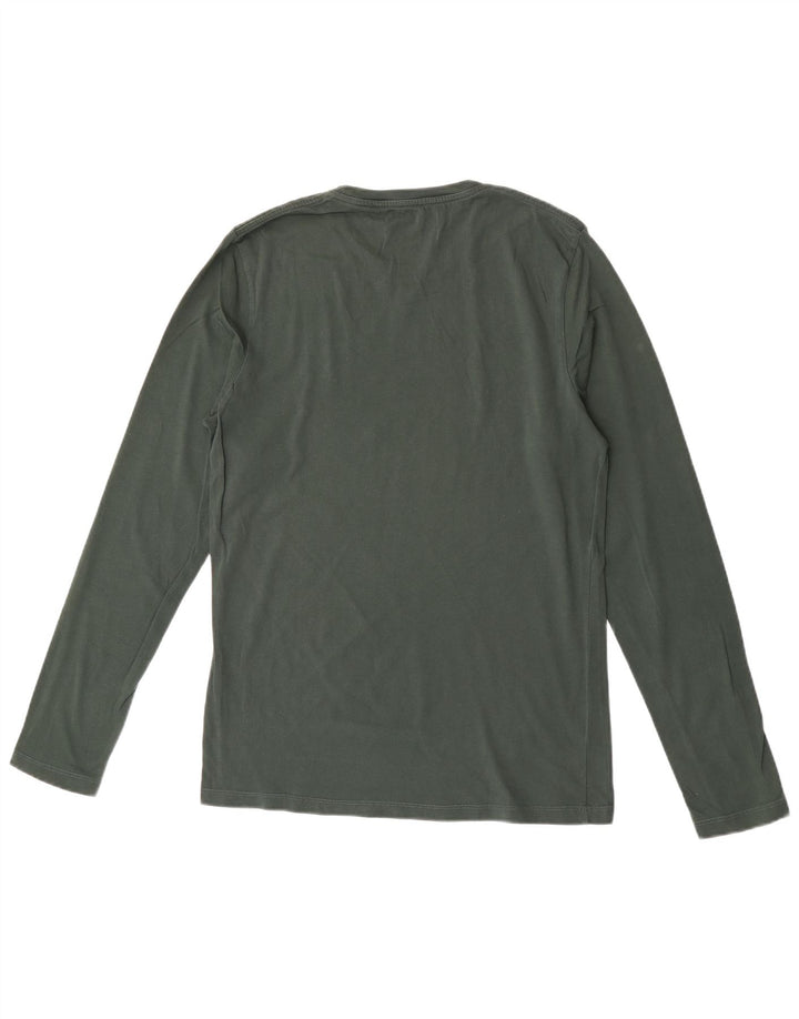 Maglia da uomo a maniche lunghe Rifle piccola in cotone verde