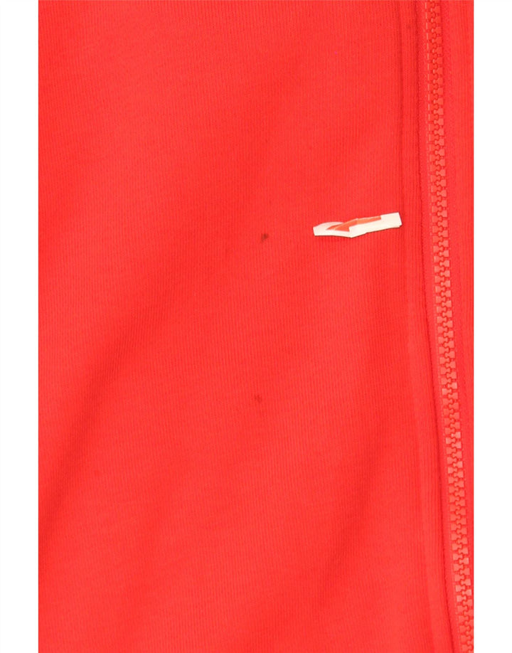 Felpa con cappuccio con zip grafica Adidas da uomo piccola in cotone rosso