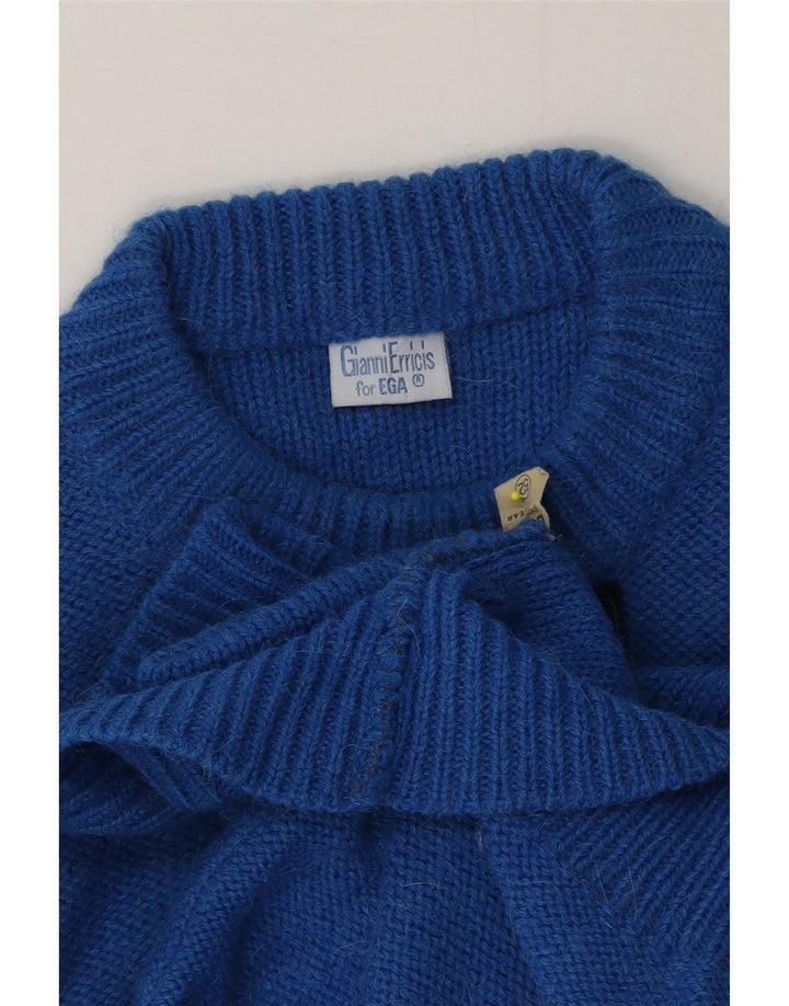 Maglione girocollo da uomo vintage IT 52 Large Blue Colourblock