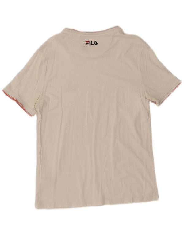 T-shirt Fila da uomo Top Small in cotone a righe bianche