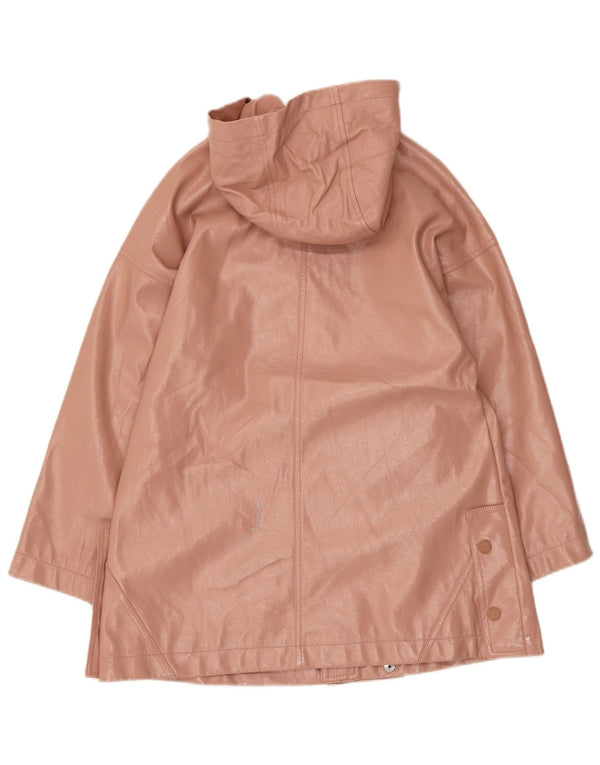 Cappotto Zara per ragazze in ecopelle con cappuccio 11-12 anni in poliuretano rosa