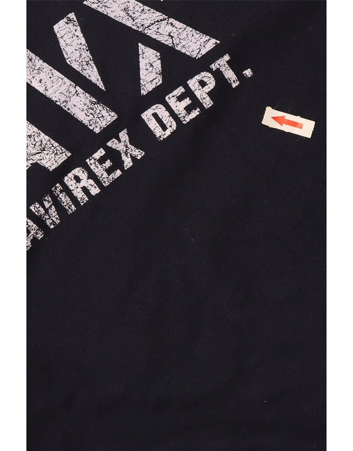 Maglione con cappuccio grafico da donna Avirex UK 14 cotone medio blu navy