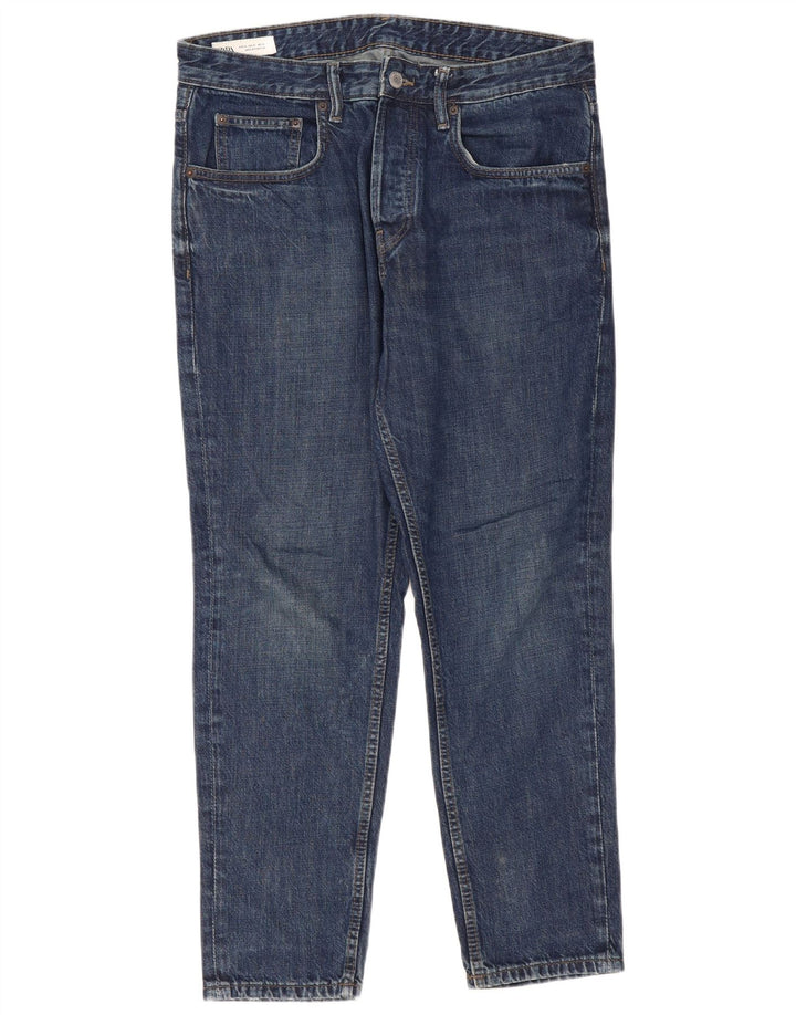 Jeans affusolati da uomo Zara EU 42 Large W32 L28 Blu