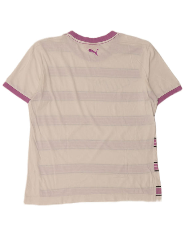 PUMA Mens T-Shirt Top Medium White Striped