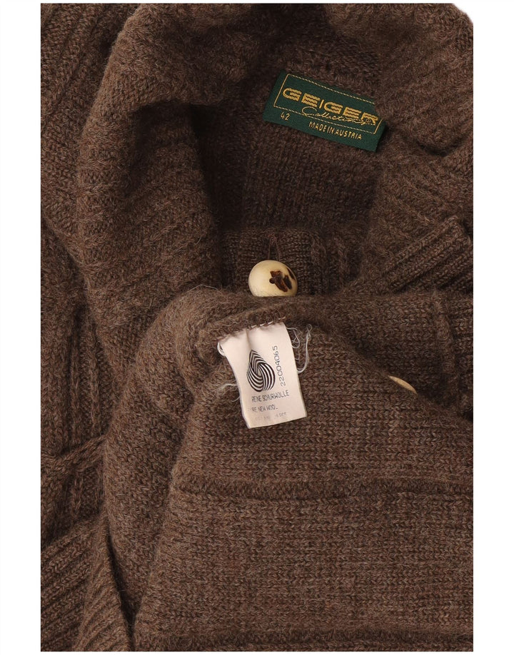 Maglione cardigan da donna Geiger EU 42 grande lana marrone
