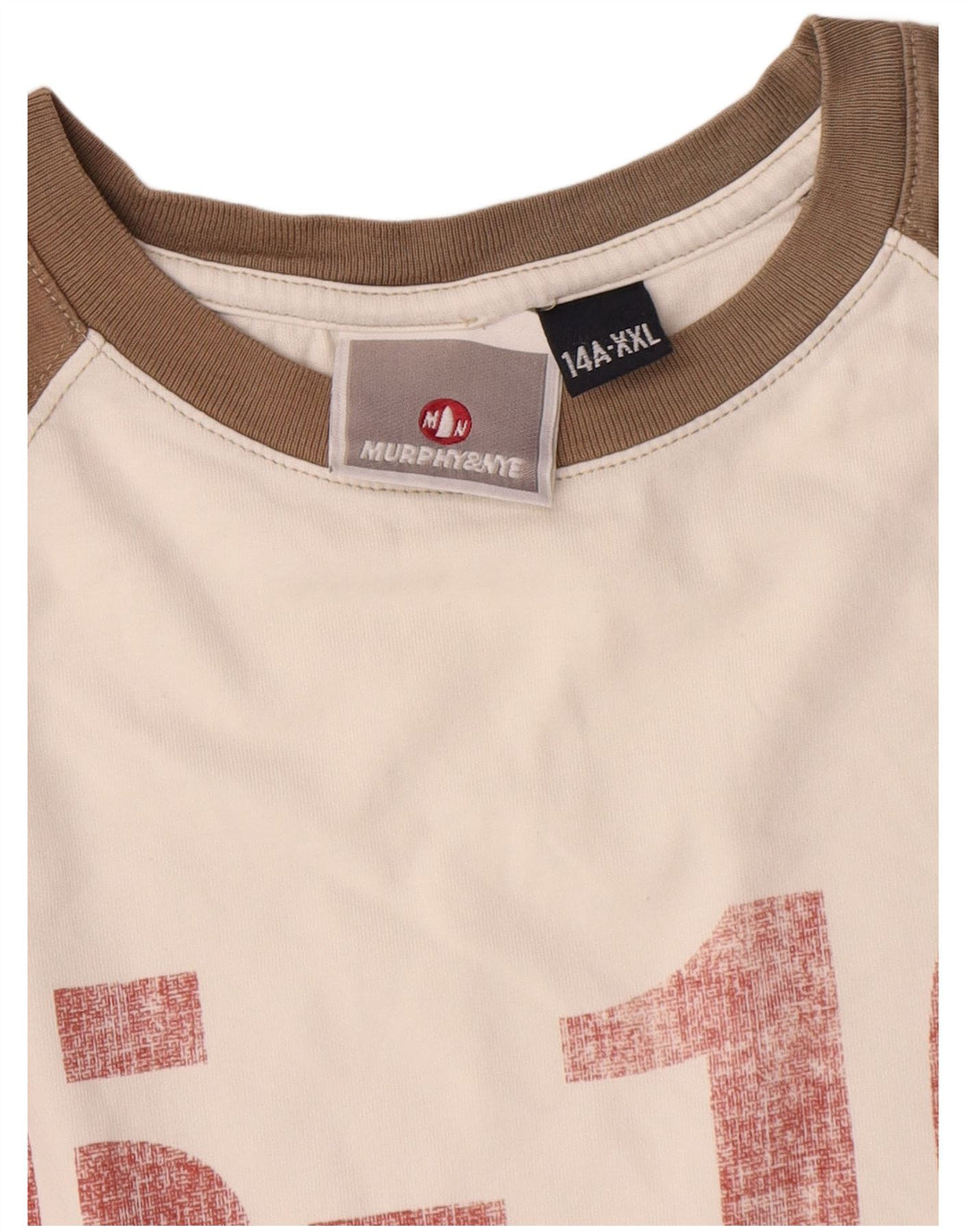 Murphy & Nye Top grafico da ragazzo a maniche lunghe 13-14 anni 2XL Colore bianco