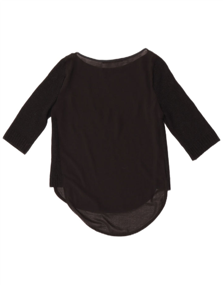 Top Zara Donna Manica 3/4 UK 10 Small Nero