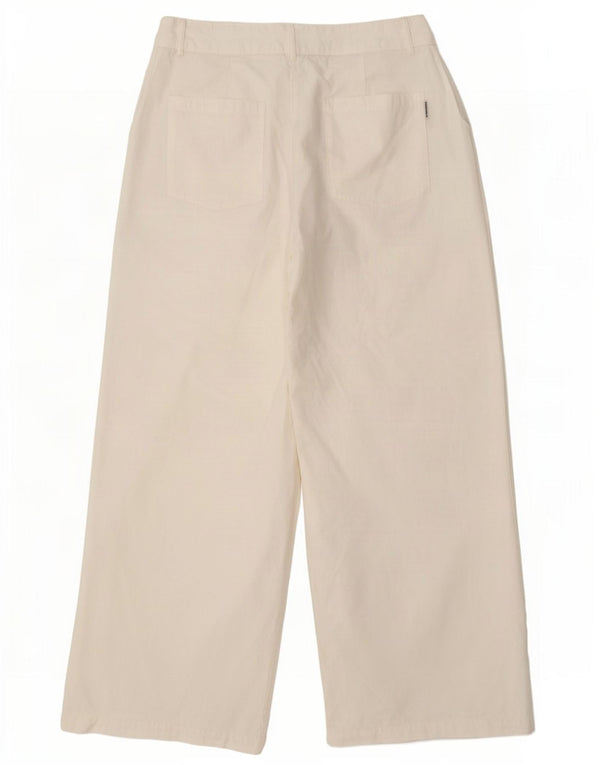 Pantaloni corti da donna a vita alta e gamba larga Rip Curl medi W28 L24 bianchi